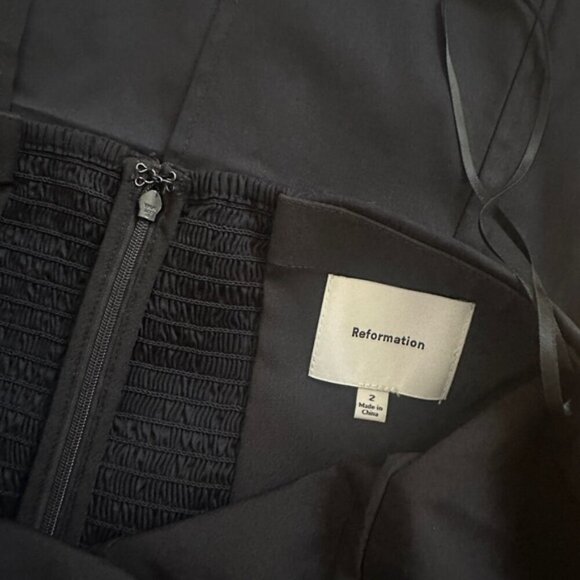 NEW Reformation Solasta Cotton Midi Halter Slip Dress Cocktail Black | size 2 - Picture 10 of 12